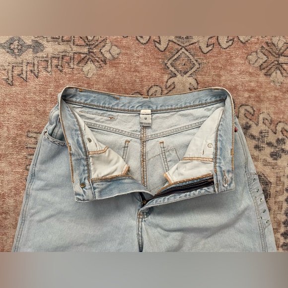 Zena Jeans Vintage Light Wash Patch Work Mom Shorts Women’s Size 12 - Picture 2 of 7